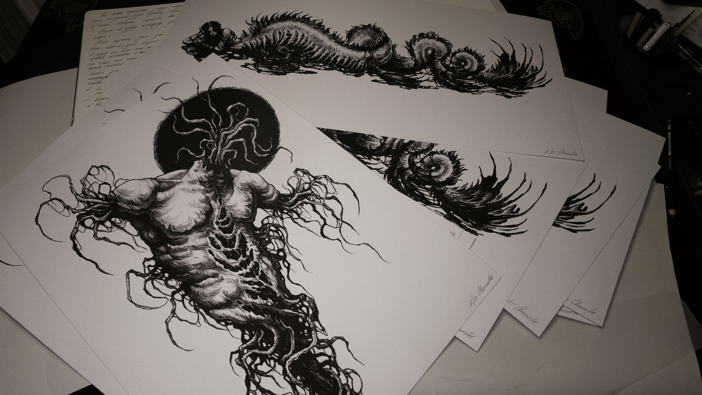 Set of 2 prints scarecrow and mermaid