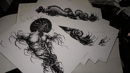 Set of 2 prints scarecrow and mermaid