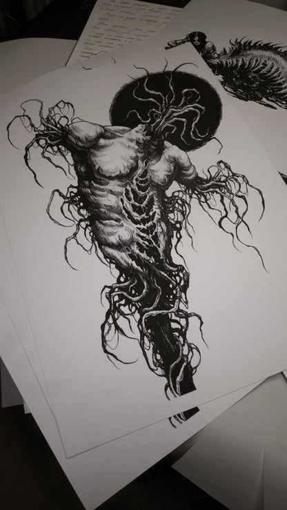 Set of 2 prints scarecrow and mermaid