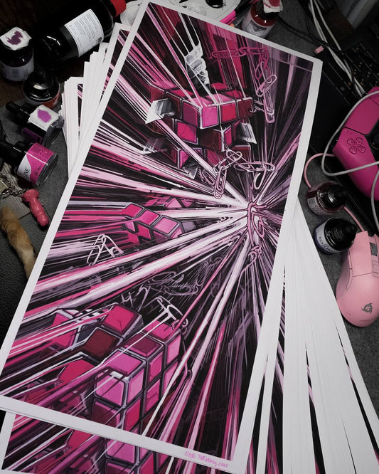 🧠BRAINBREAKER🧠 rubik's cube print 28/55cm