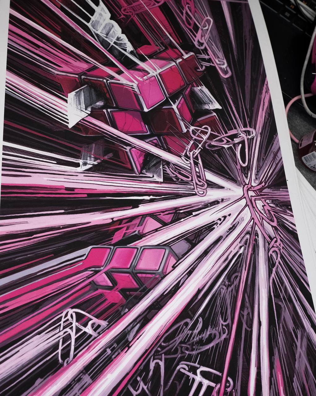 🧠BRAINBREAKER🧠 rubik's cube print 28/55cm